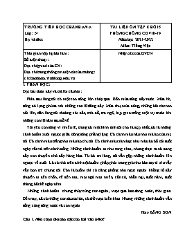 Tài liệu ôn tập môn Tiếng Việt Lớp 5 - Năm học 2021-2022 - Trường Tiểu học Chánh An A (Có đáp án)