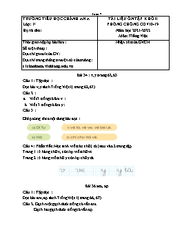 Tài liệu ôn tập môn Tiếng Việt, Toán Khối 1 - Tuần 7 - Năm học 2021-2022 - Trường Tiểu học Chánh An A (Có đáp án)