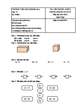 Tài liệu ôn tập số 2 môn Toán Khối 2 - Năm học 2021-2022 - Trường Tiểu học Chánh An A (Có đáp án)