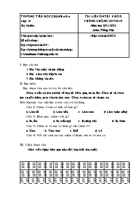 Tài liệu ôn tập số 3 môn Tiếng Việt Khối 2 - Năm học 2021-2022 - Trường Tiểu học Chánh An A (Có đáp án)