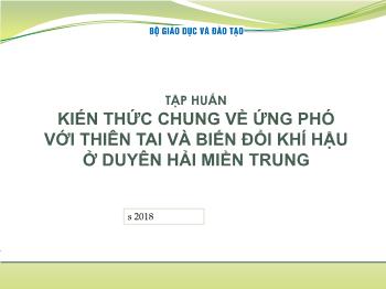 Tập huấn Kiến thức chung về ứng phó với thiên tai và biến đổi khí hậu ở Duyên hải Miền Trung