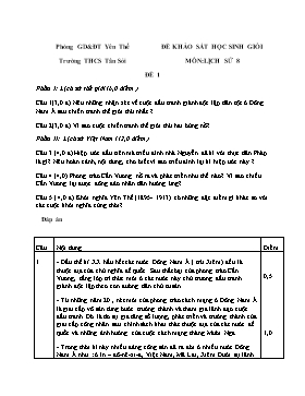 2 Đề khảo sát HSG Lịch sử 8 - Trường THCS Tân Sỏi (Có đáp án)