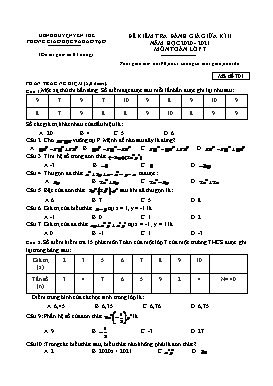 2 Đề kiểm tra đánh giá giữa học kì II Toán 7 - Năm học 2020-2021 - PGD Huyện Yên Thế (Có đáp án)