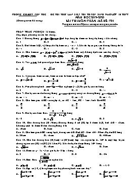 2 Đề thi tuyển sinh vào lớp 10 THPT Toán - Năm học 2019-2020 - PGD Yên Thế
