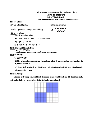 6 Đề thi HSG cấp trường Toán 6 (Lần 1) - Năm học 2022-2023 (Có đáp án)