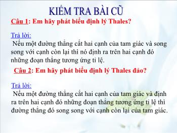 Bài giảng Toán 8 - Tiết 76: Đường trung bình của tam giác