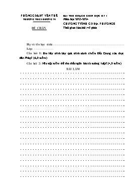 Bài thu hoạch cuối học kì I Giáo dục địa phương 8 - Đề chẵn - Năm học 2023-2024 - Trường THCS Hương Vĩ (Có đáp án)