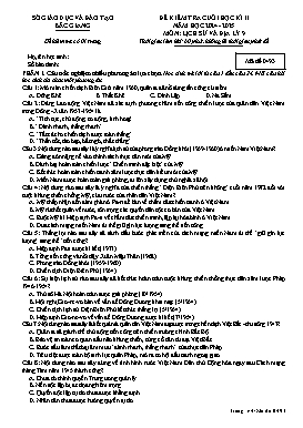 Đề kiểm tra chất lượng cuối học kì II Lịch sử và Địa lí 9 - Mã đề 0493 - Năm học 2024-2025 - Sở GD&ĐT Bắc Giang (Có đáp án)