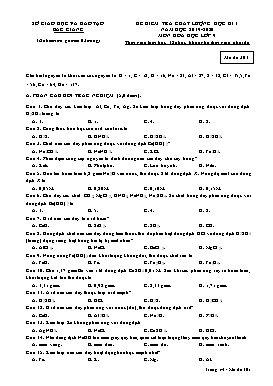 Đề kiểm tra chất lượng học kì I Hóa học 9 - Mã đề 301 - Năm học 2019-2020 - Sở GD&ĐT Bắc Giang (Có đáp án)