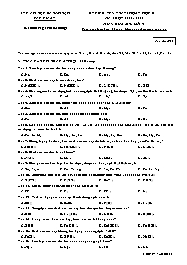Đề kiểm tra chất lượng học kì I Hóa học 9 - Mã đề 391 - Năm học 2020-2021 - Sở GD&ĐT Bắc Giang (Có đáp án)