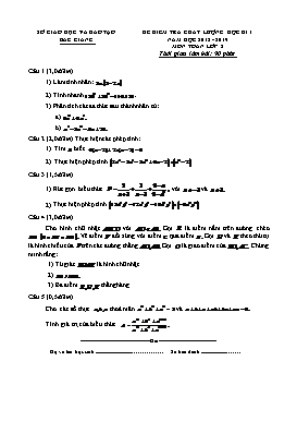 Đề kiểm tra chất lượng học kì I Toán 8 - Năm học 2018-2019 - Sở GD&ĐT Bắc Giang