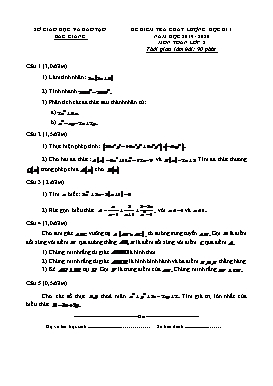 Đề kiểm tra chất lượng học kì I Toán 8 - Năm học 2019-2020 - Sở GD&ĐT Bắc Giang