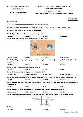 Đề kiểm tra chất lượng học kì II Hóa học 9 - Mã đề 301 - Năm học 2019-2020 - Sở GD&ĐT Bắc Giang (Có đáp án)