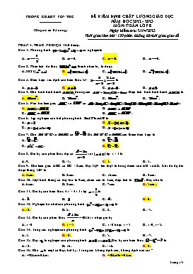 Đề kiểm tra chất lượng Toán 8 - Năm học 2022-2023 - PGD Yên Thế (Có đáp án)