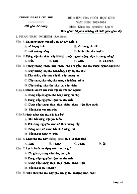 Đề kiểm tra cuối học kì II Khoa học tự nhiên 6 - Năm học 2023-2024 - PGD Yên Thế
