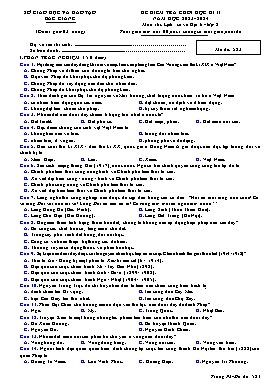 Đề kiểm tra cuối học kì II Lịch sử và Địa lí 8 - Mã đề 583 - Năm học 2023-2024 - Sở GD&ĐT Bắc Giang