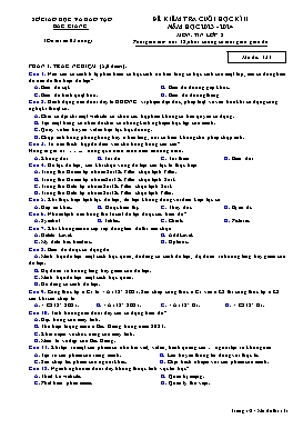 Đề kiểm tra cuối học kì II Tin học 8 - Mã đề 131 - Năm học 2023-2024 - Sở GD&ĐT Bắc Giang (Có đáp án)