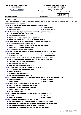 Đề kiểm tra cuối học kì II Tin học 9 - Mã đề 0593 - Năm học 2024-2025 - Sở GD&ĐT Bắc Giang (Có đáp án)