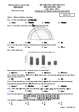 Đề kiểm tra cuối học kì II Toán 6 - Mã đề 161 - Năm học 2023-2024 - Sở GD&ĐT Bắc Giang (Có đáp án)