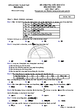Đề kiểm tra cuối học kì II Toán 6 - Mã đề 163 - Năm học 2023-2024 - Sở GD&ĐT Bắc Giang (Có đáp án)