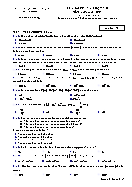 Đề kiểm tra cuối học kì II Toán 7 - Mã đề 173 - Năm học 2023-2024 - Sở GD&ĐT Bắc Giang (Có đáp án)
