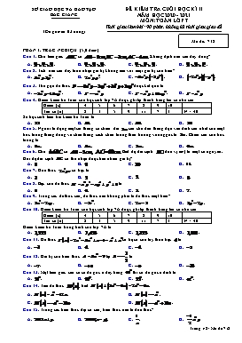 Đề kiểm tra cuối học kì II Toán 7 - Mã đề 712 - Năm học 2020-2021 - Sở GD&ĐT Bắc Giang (Có đáp án)