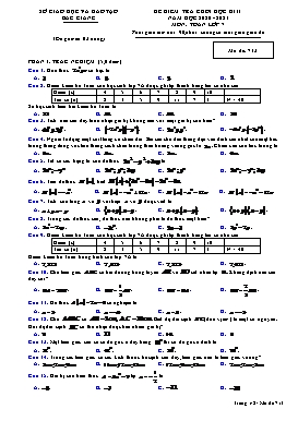 Đề kiểm tra cuối học kì II Toán 7 - Mã đề 713 - Năm học 2020-2021 - Sở GD&ĐT Bắc Giang (Có đáp án)