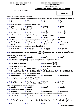 Đề kiểm tra cuối học kì II Toán 8 - Mã đề 814 - Năm học 2020-2021 - Sở GD&ĐT Bắc Giang (Có đáp án)