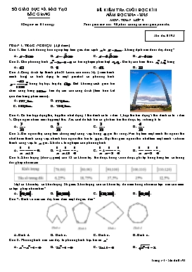 Đề kiểm tra cuối học kì II Toán 9 - Mã đề 0193 - Năm học 2024-2025 - Sở GD&ĐT Bắc Giang (Có đáp án)