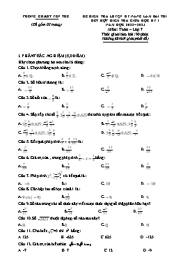 Đề kiểm tra giữa học kì I Toán 7 - Năm học 2022-2023 - PGD Yên Thế (Có đáp án)