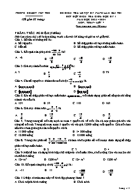 Đề kiểm tra giữa học kì I Toán Lớp 7 - Năm học 2023-2024 - PGD Yên Thế