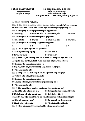Đề kiểm tra giữa học kì II Công nghệ 8 - Năm học 2024-2025 - PGD Yên Thế (Có đáp án)