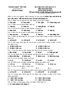 Đề kiểm tra giữa học kì II Công nghệ 9 - Năm học 2024-2025 - PGD Yên Thế (Có đáp án)