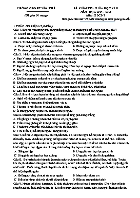Đề kiểm tra giữa học kì II GDCD 7 - Năm học 2024-2025 - PGD Yên Thế (Có đáp án)