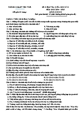 Đề kiểm tra giữa học kì II GDCD 8 - Năm học 2024-2025 - PGD Yên Thế (Có đáp án)
