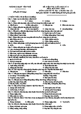 Đề kiểm tra giữa học kì II Lịch sử và Địa lí 8 - Năm học 2024-2025 - PGD Yên Thế (Có đáp án)