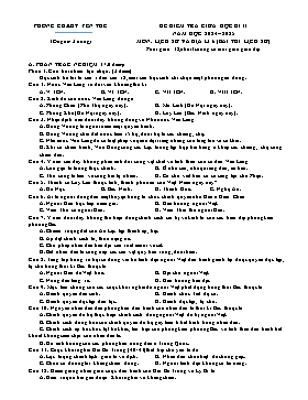 Đề kiểm tra giữa học kì II Lịch sử và Địa lí Lớp 6 - Năm học 2024-2025 - PGD Yên Thế (Có đáp án)