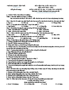 Đề kiểm tra giữa học kì II Lịch sử và Địa lí Lớp 7 - Năm học 2024-2025 - PGD Yên Thế (Có đáp án)