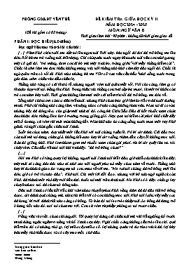 Đề kiểm tra giữa học kì II Ngữ văn 8 - Năm học 2024-2025 - PGD Yên Thế (Có đáp án)