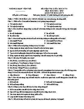 Đề kiểm tra giữa học kì II Tin học 9 - Năm học 2024-2025 - PGD Yên Thế (Có đáp án)