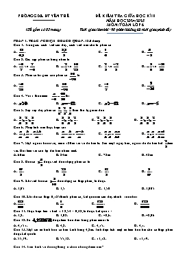 Đề kiểm tra giữa học kì II Toán 6 - Năm học 2024-2025 - PGD Yên Thế (Có đáp án)