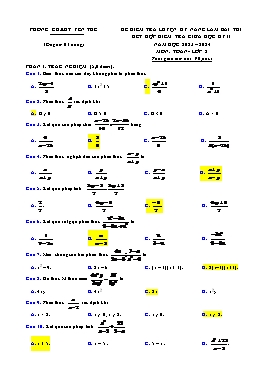 Đề kiểm tra giữa học kì II Toán 8 - Năm học 2023-2024 - PGD Yên Thế (Có đáp án)