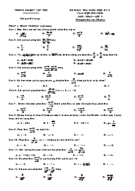 Đề kiểm tra giữa học kì II Toán 8 - Năm học 2024-2025 - PGD Yên Thế (Có đáp án)