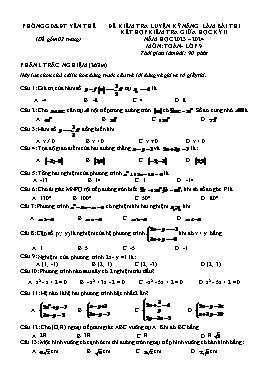 Đề kiểm tra giữa học kì II Toán 9 - Năm học 2023-2024 - PGD Yên Thế (Có đáp án)
