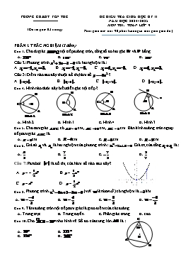 Đề kiểm tra giữa học kì II Toán 9 - Năm học 2024-2025 - PGD Yên Thế (Có đáp án)