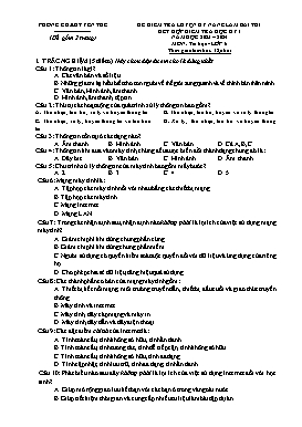 Đề kiểm tra học kì I Tin học 6 - Năm học 2023-2024 - PGD Yên Thế (Có đáp án)
