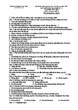 Đề kiểm tra học kì II Tin học 6 - Năm học 2023-2024 - PGD Yên Thế (Có đáp án)