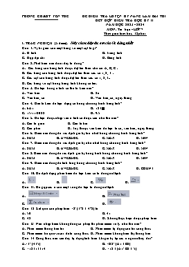 Đề kiểm tra học kì II Tin học 7 - Năm học 2023-2024 - PGD Yên Thế (Có đáp án)