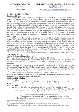Đề thi thử tuyển sinh vào lớp 10 Ngữ văn (Không chuyên) - Năm học 2025-2026 - Sở GD&ĐT Bắc Giang