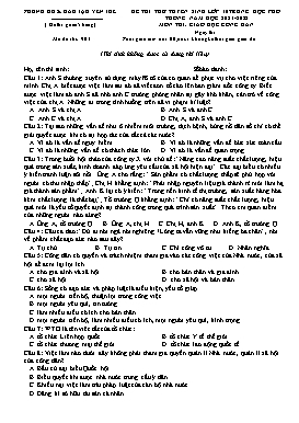 Đề thi thử tuyển sinh vào lớp 10 THPT GDCD - Mã đề 901 - Năm học 2021-2022 - PGD Yên Thế